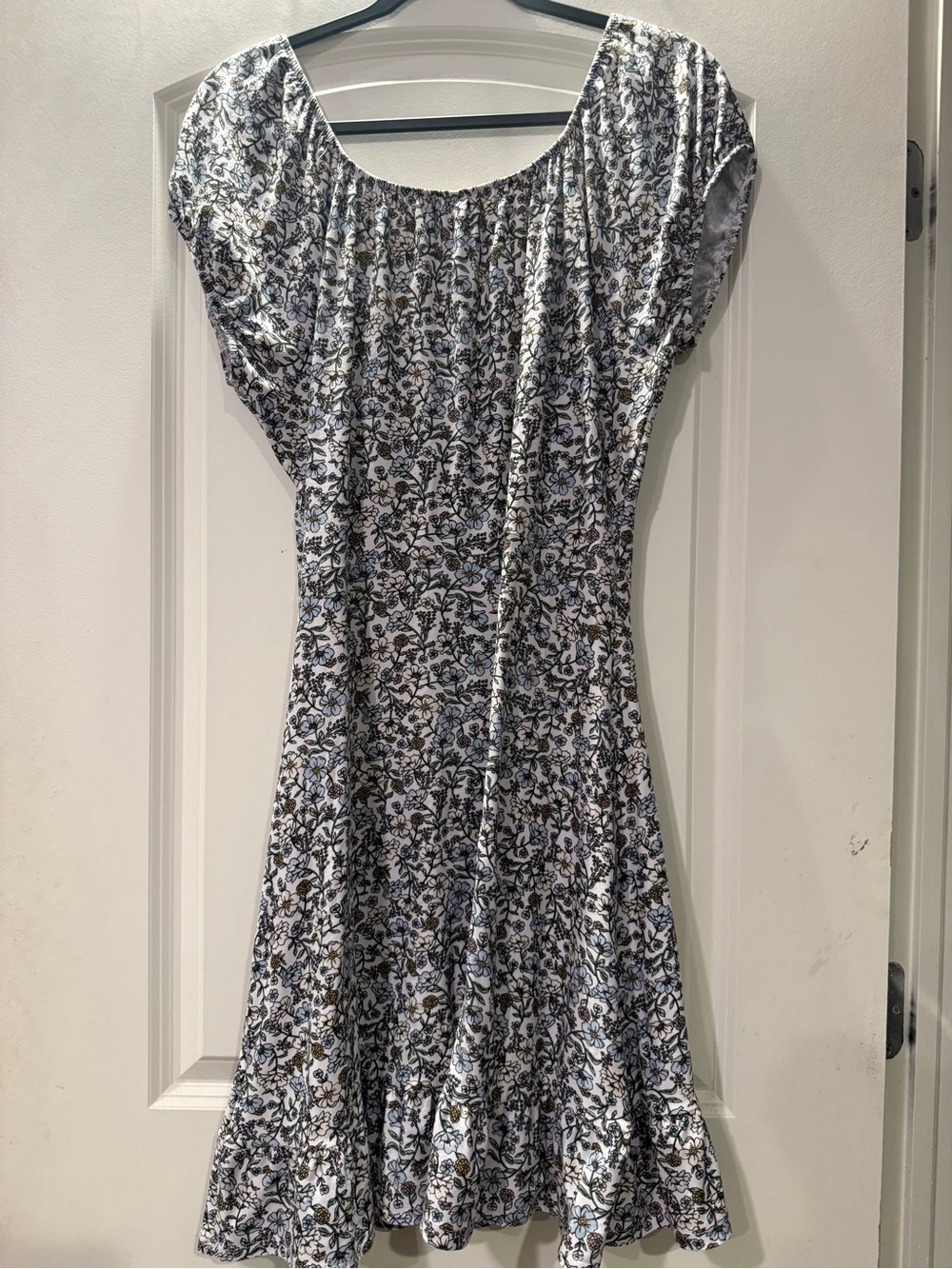 Derek Heart Blue Floral Button-Front Tea Dress - Picture 4 of 4
